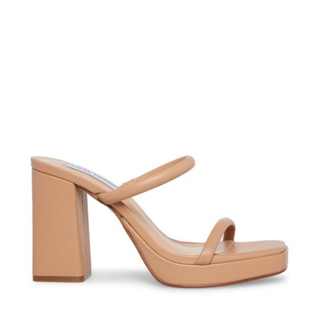 Beige Steve Madden Polly Natural Women's Heels Sandals | PH 6947DPE